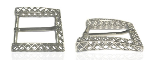 DVAG0048-35 3D structured 925 sterling silver belt buckle